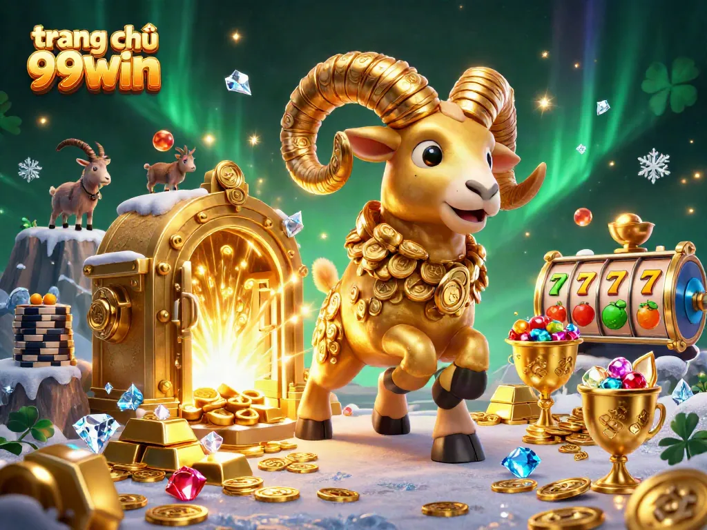 Engage with the vibrant scene of trang chủ 99WIN showcasing golden treasures and symbols of luck.