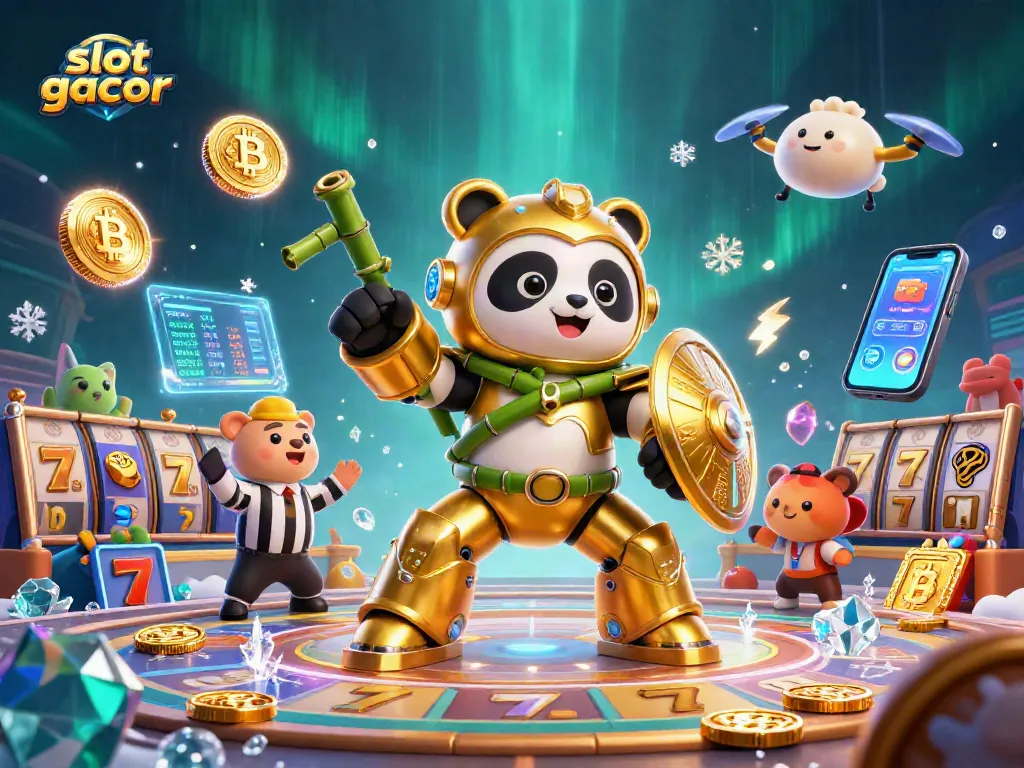 Experience the excitement of slot gacor with our 3D illustration showcasing dynamic gameplay and vibrant elements.