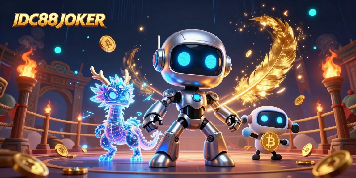 Experience the thrilling gameplay of IDC88JOKER with vibrant 3D illustrated characters and dynamic casino elements.