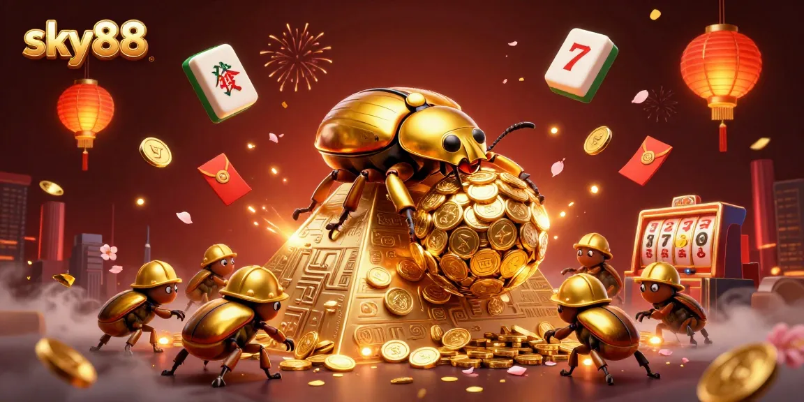 Engage in thrilling gameplay at sky88 with a bustling casino scene featuring dynamic characters and symbols.