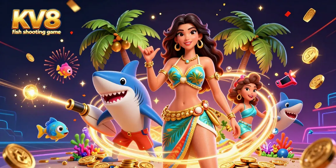 Engage in the thrilling KV8 fish shooting game, featuring colorful sea life and vibrant action!