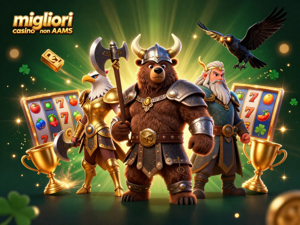 Gioca nei migliori casino non AAMS con slot e jackpot in un'illustrazione vibrante e dettagliata