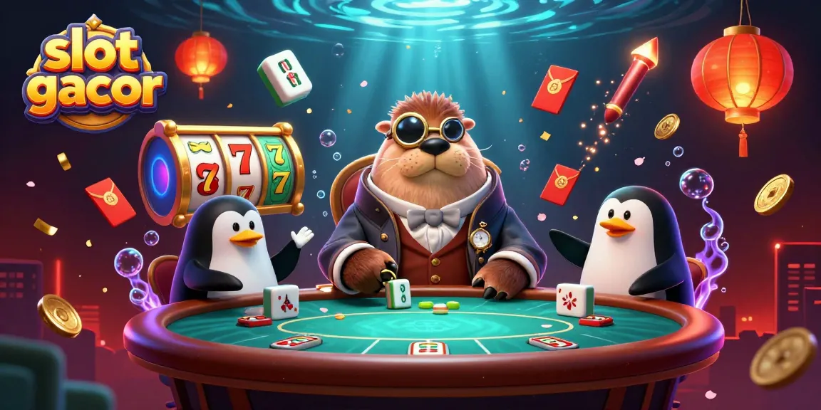 Experience thrilling moments at the slot gacor tables with colorful characters in a vibrant casino scene.