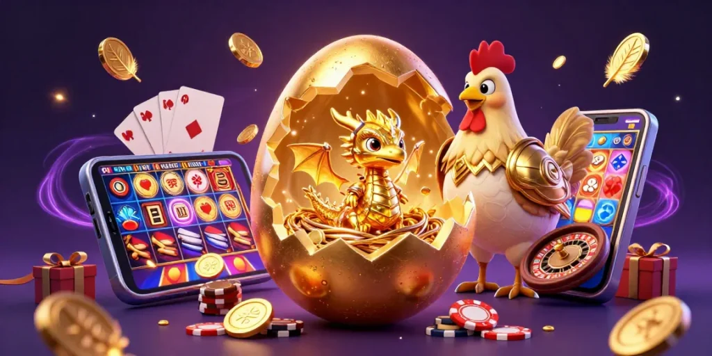 Win big with O8 as a golden dragon tips over poker chips in this vibrant casino illustration.